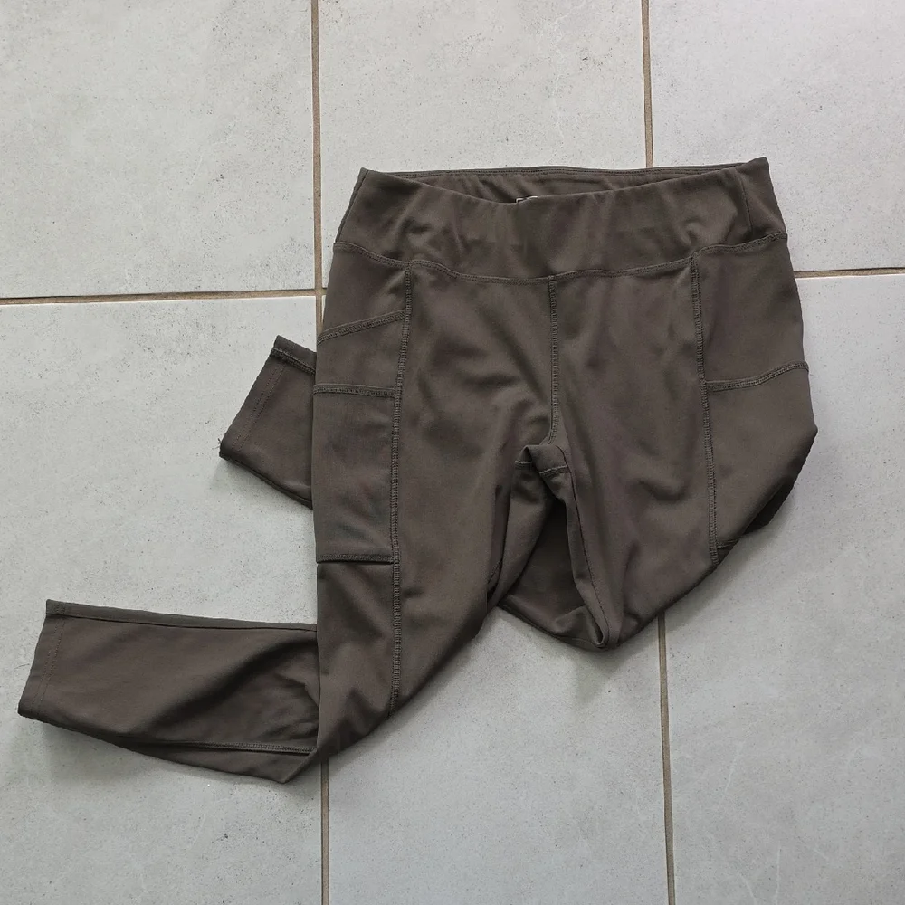 Carhartt Olive Green Leggings Size Medium Stretch Workwear Athletic - Picture 1 of 8